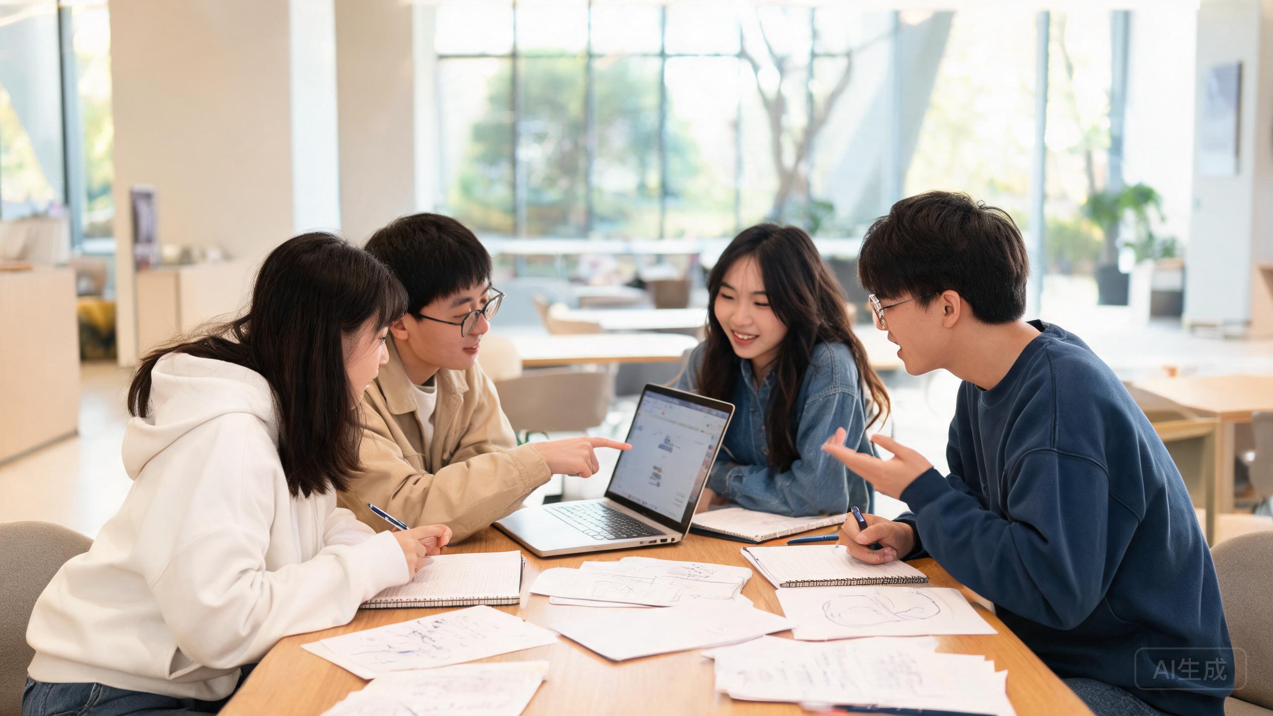 学生团队围坐讨论